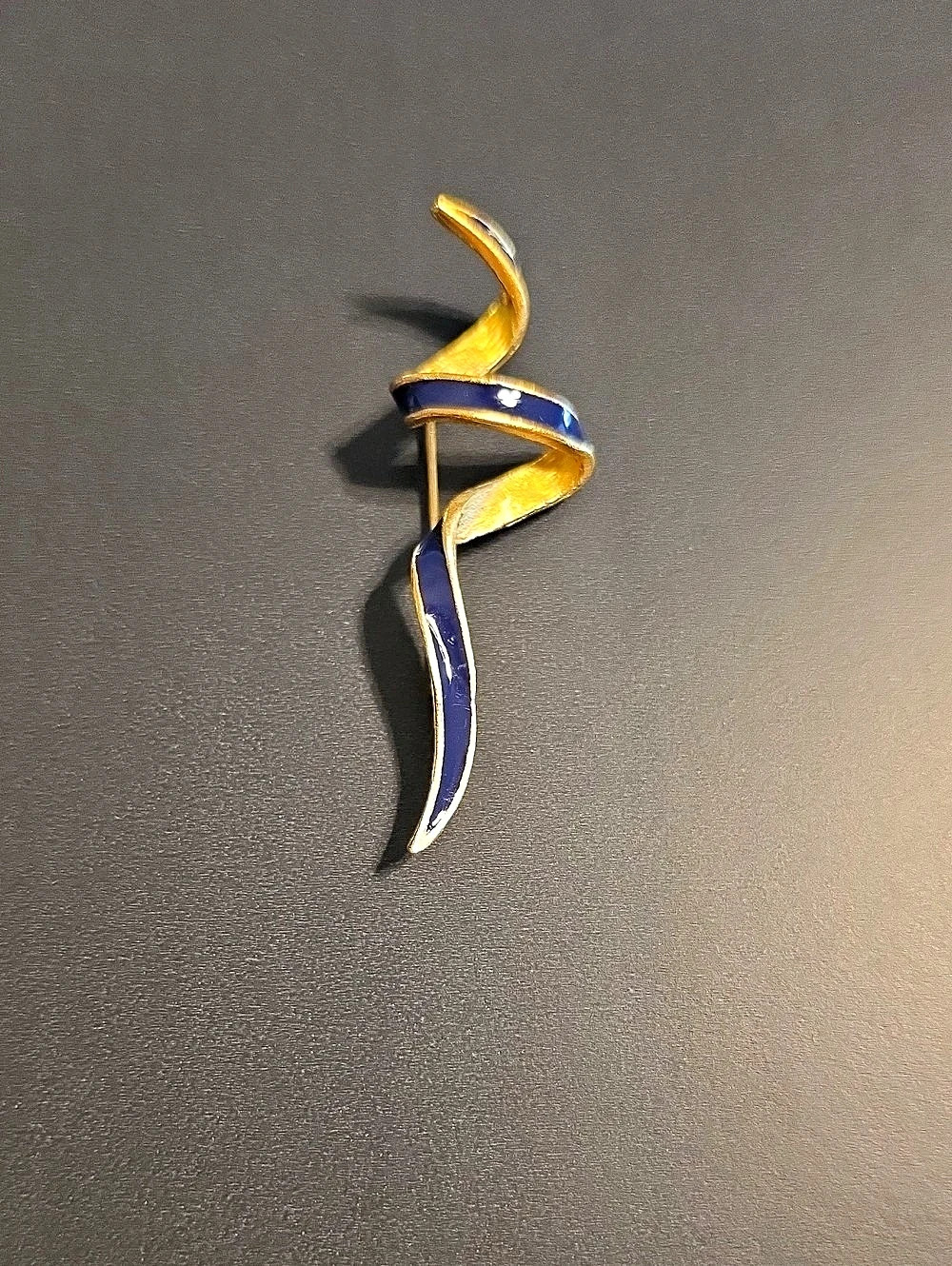 Gold & Blue Abstract Brooch